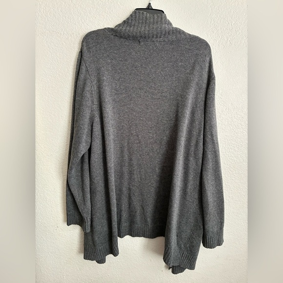 Agnes Orinda Gray Women's Plus Size Long Sleeve Open Front Sweater Cardigan 2X - Picture 4 of 10